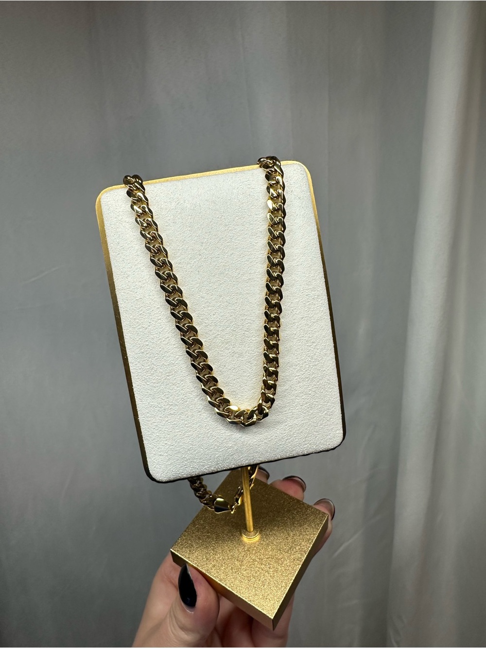 Men’s Gold Plated Cuban Curb Chain Necklace | 18” 6mm
